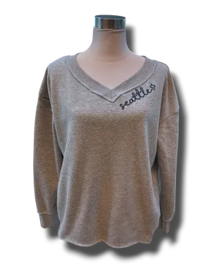 Seattle V Neck Sweatshirt Beach Style