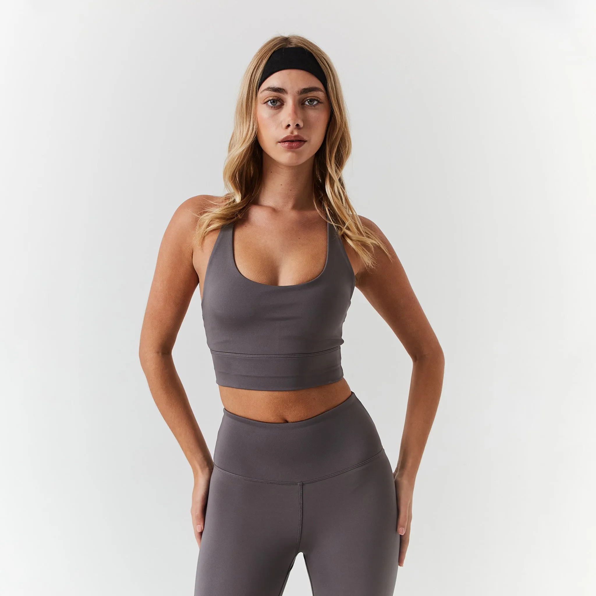 Easy Material Flexible Cup Second Skin Sports Bra | Grey