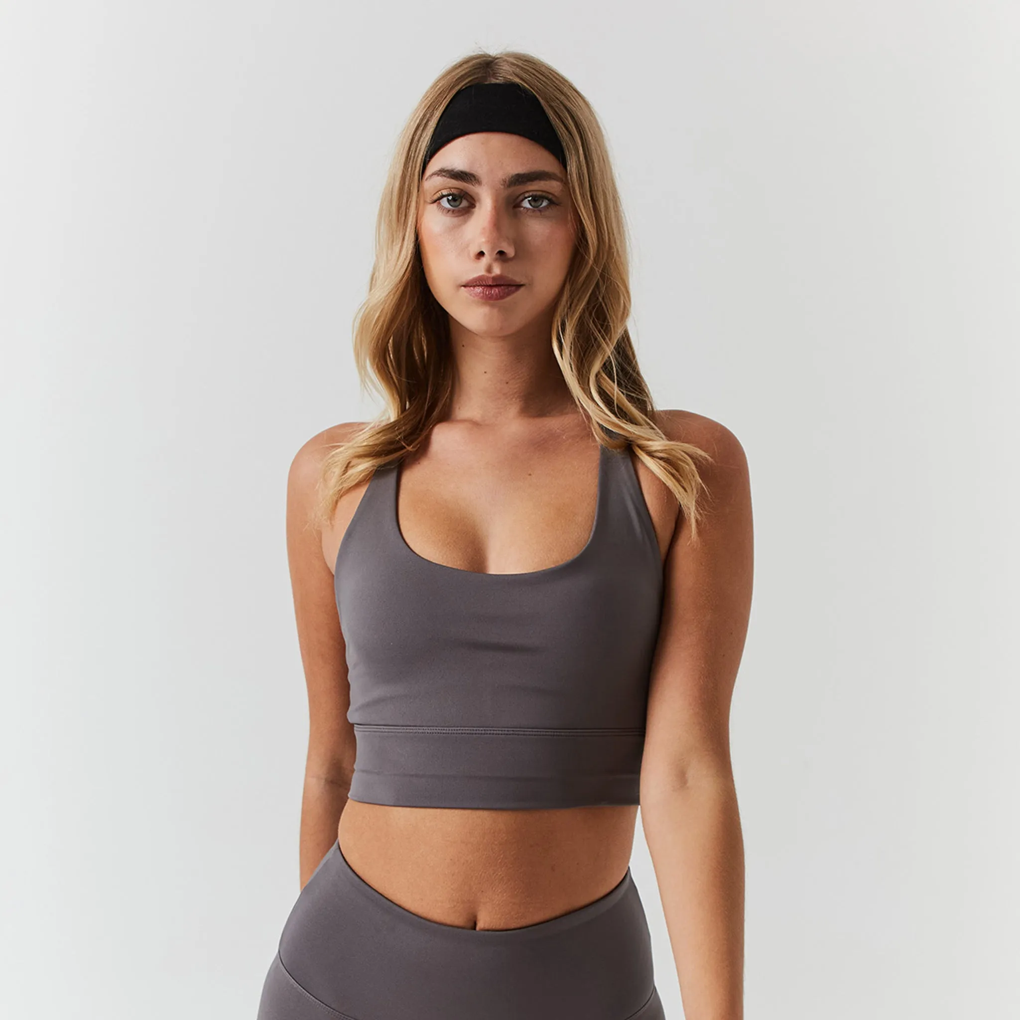 Second Skin Sports Bra | Grey Long fit seams