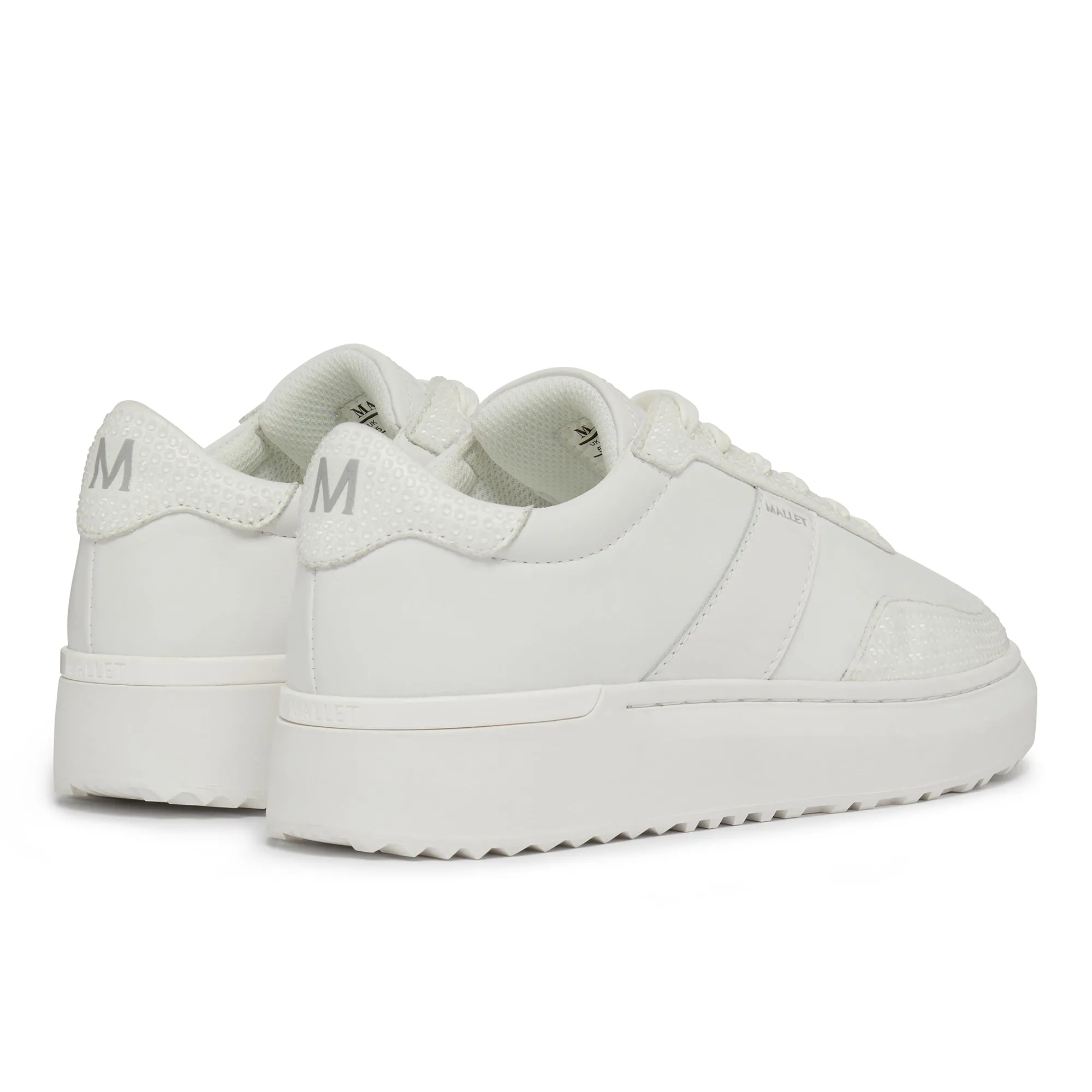 Leather Board Traction Elia Swarovski Triple White Womens