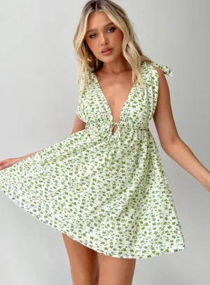 Seersucker Mini Dress Green Multi Shine Moment