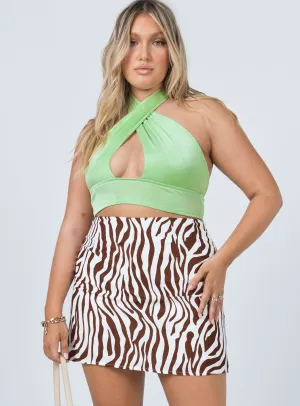 Selby Mini Skirt Zebra Brown Airy Comfort