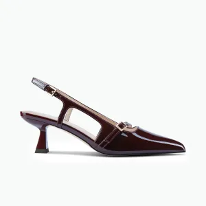 Sevilla Slingback Heel | Pinot Noir Patent Fashion Footwear