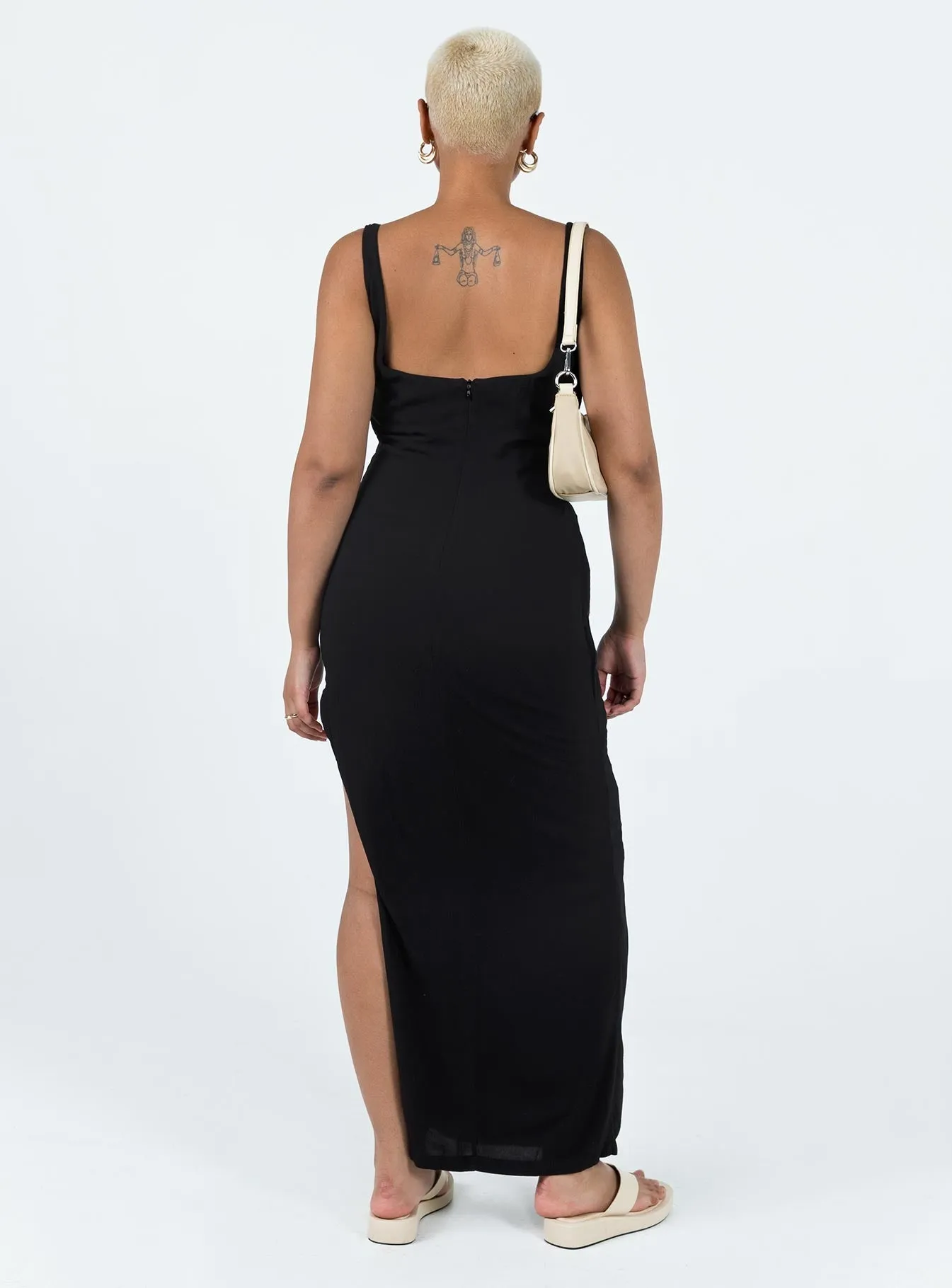 Shanaeya 90s Maxi Dress Black Bright Appeal Sophisticated Cut