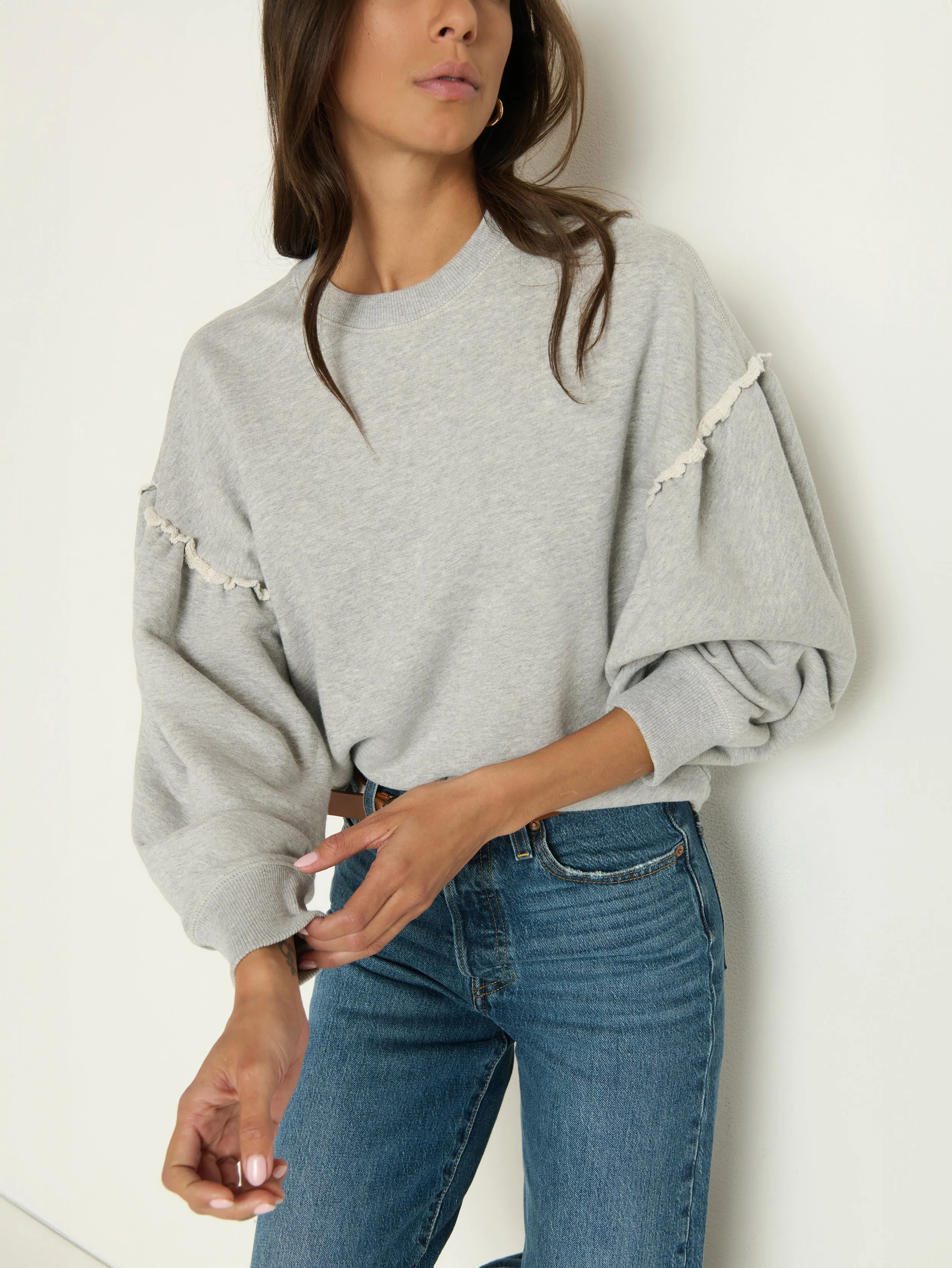 Shane Sweatshirt Satin Lining Bow Accents