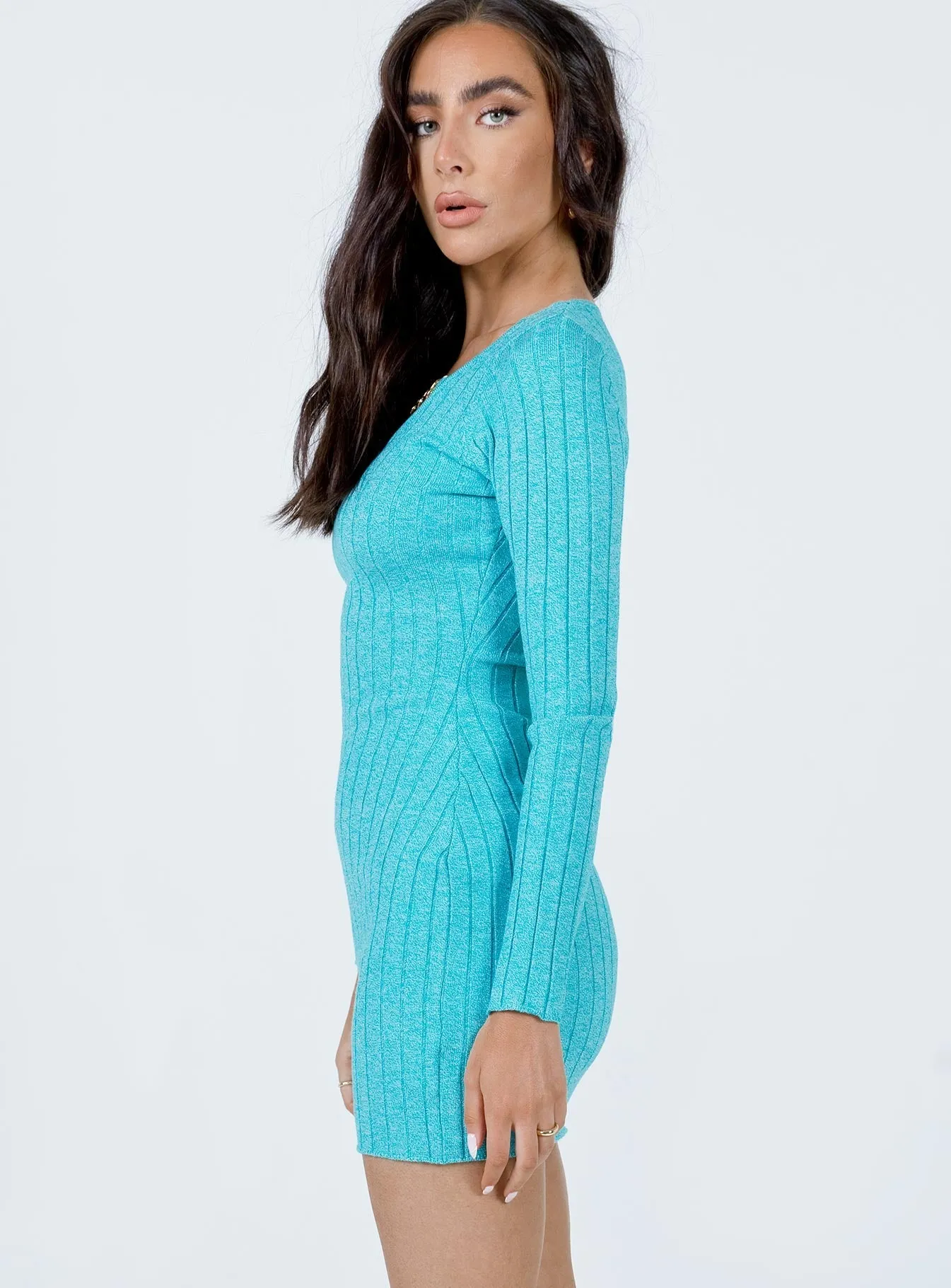 Shanti Long Sleeve Mini Dress Teal Flexible Layers
