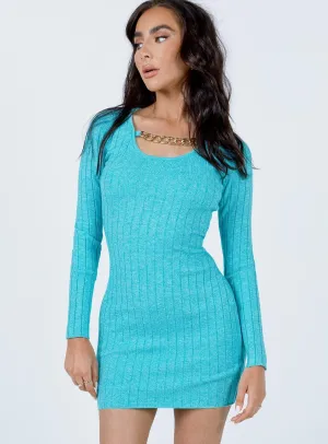 Shanti Long Sleeve Mini Dress Teal All Purpose Subtle Edge