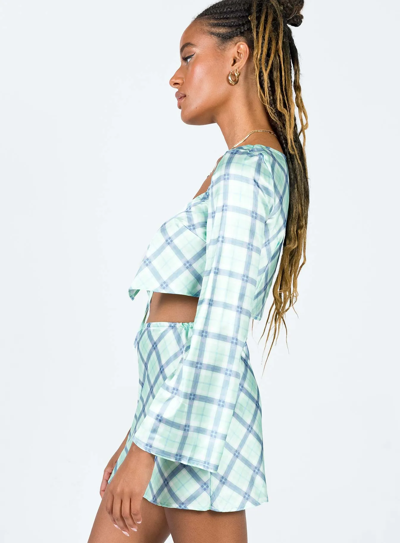 Soft Focus Sheena Set Green Check