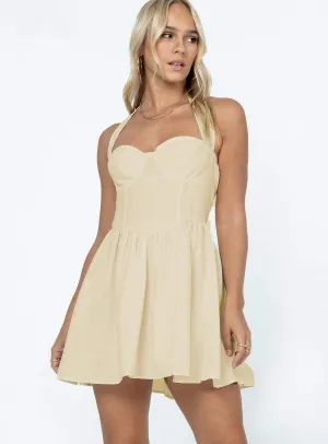 Lyle Mini Dress Cream Work Fitwear Soft Finish