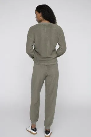 Sherpa Cropped Henley, Clay Travel Bold