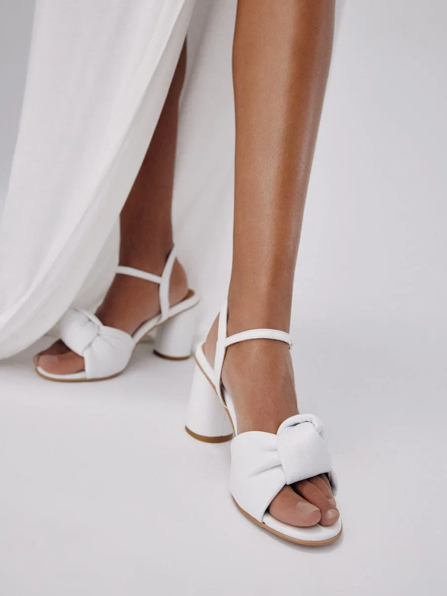 Suede Open Toe Evening Pumps Noto White Heel