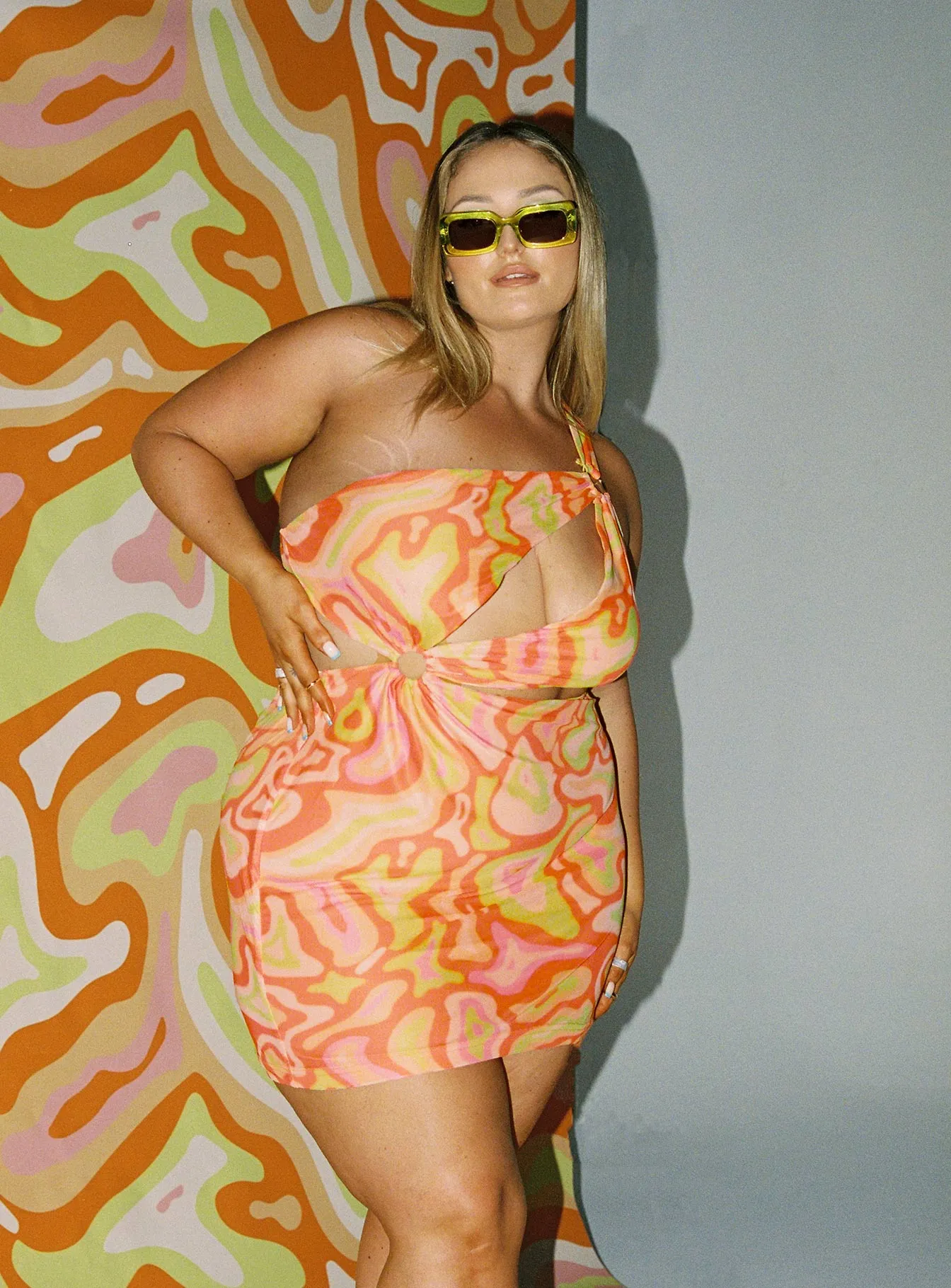 Layered Fit City Mood Greater Power Mini Dress Multi Curve