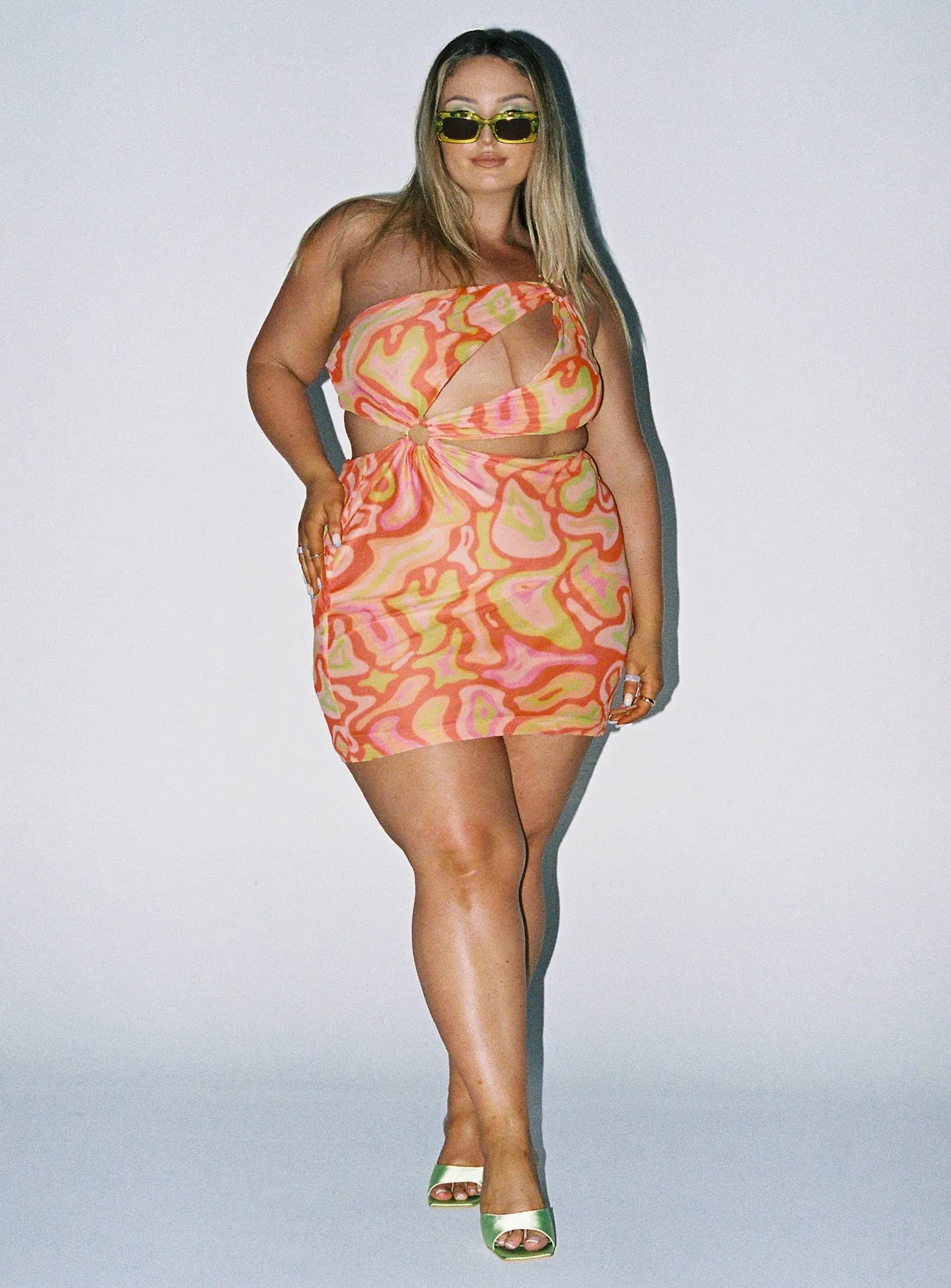 Timeless slip dress Calm Aesthetic Greater Power Mini Dress Multi Curve