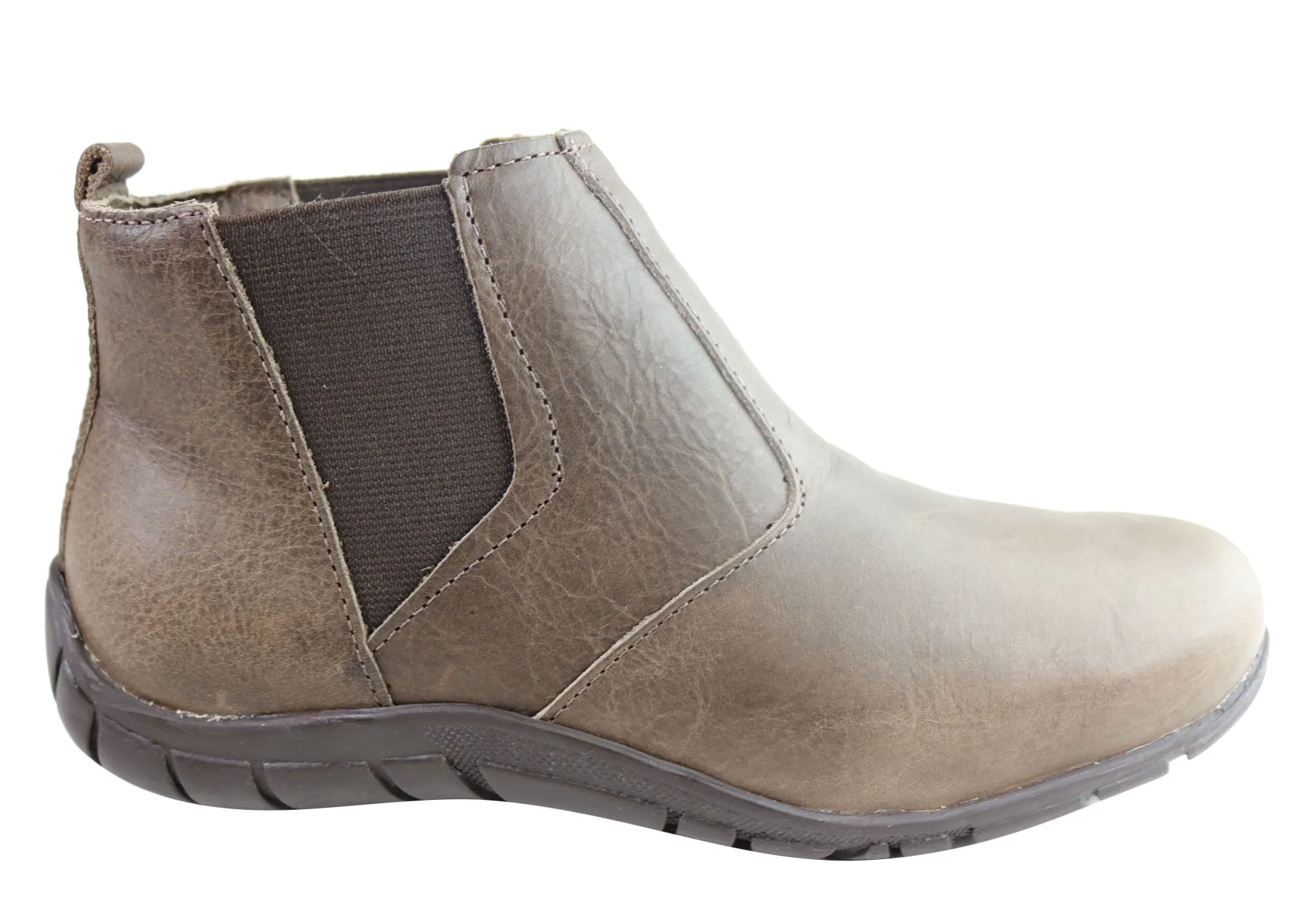 Rugged Build Slip   Resistant Lug Andacco Civic Womens Leather Comfortable Ankle Boots Made In Brazil