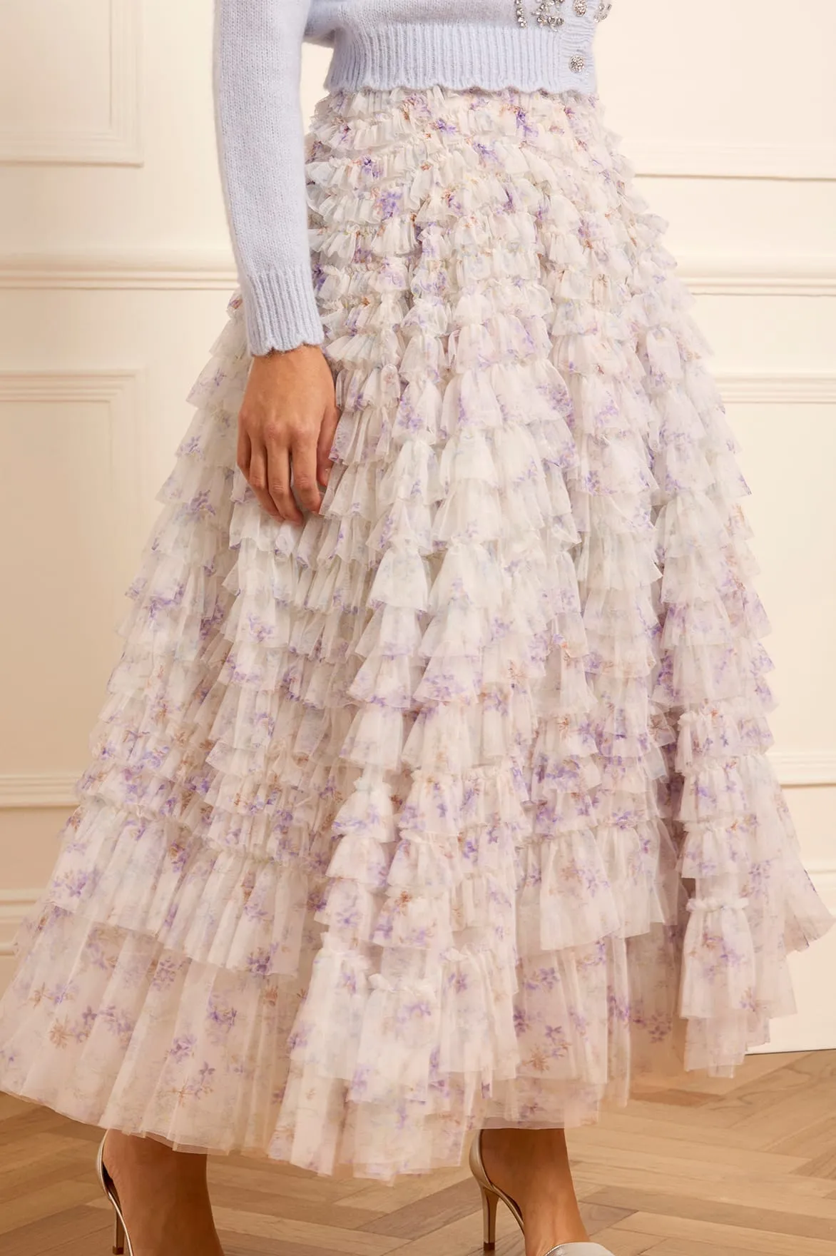 Future Fashion Ophelia Ditsy Hattie Ruffle Ankle Skirt