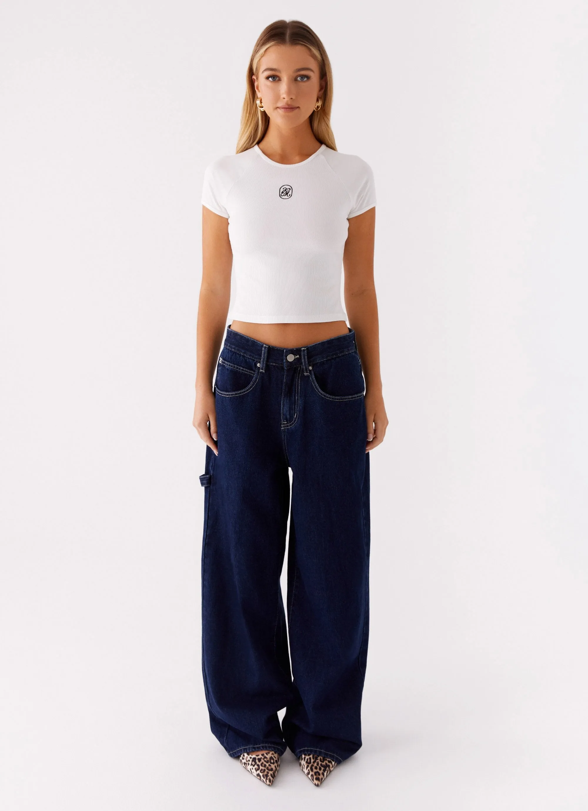 Comfy Layer Wear Unisex versatility Signature Monogram Tee - Off White