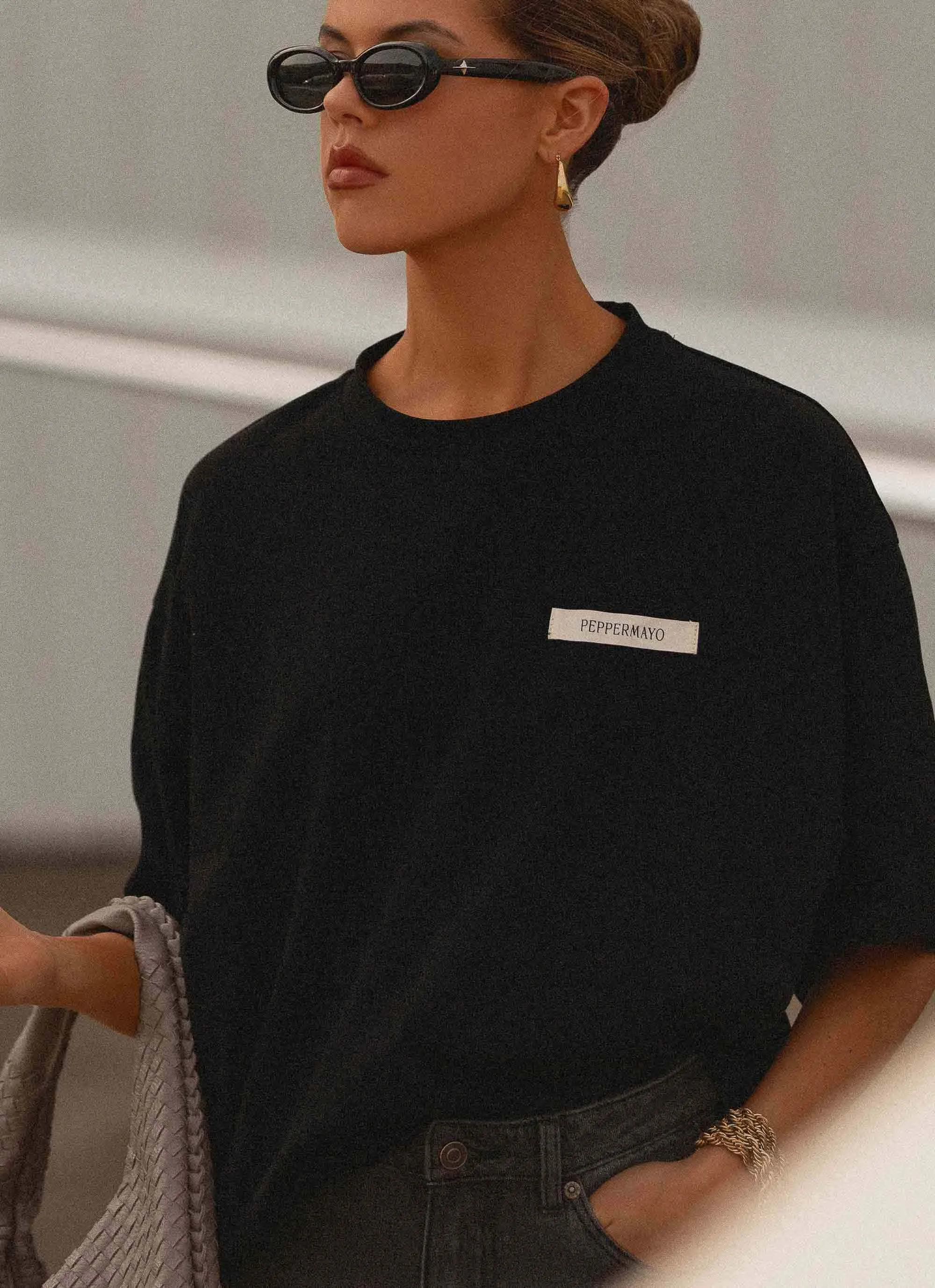 Signature Oversized Tee - Black Sporty Look Wear