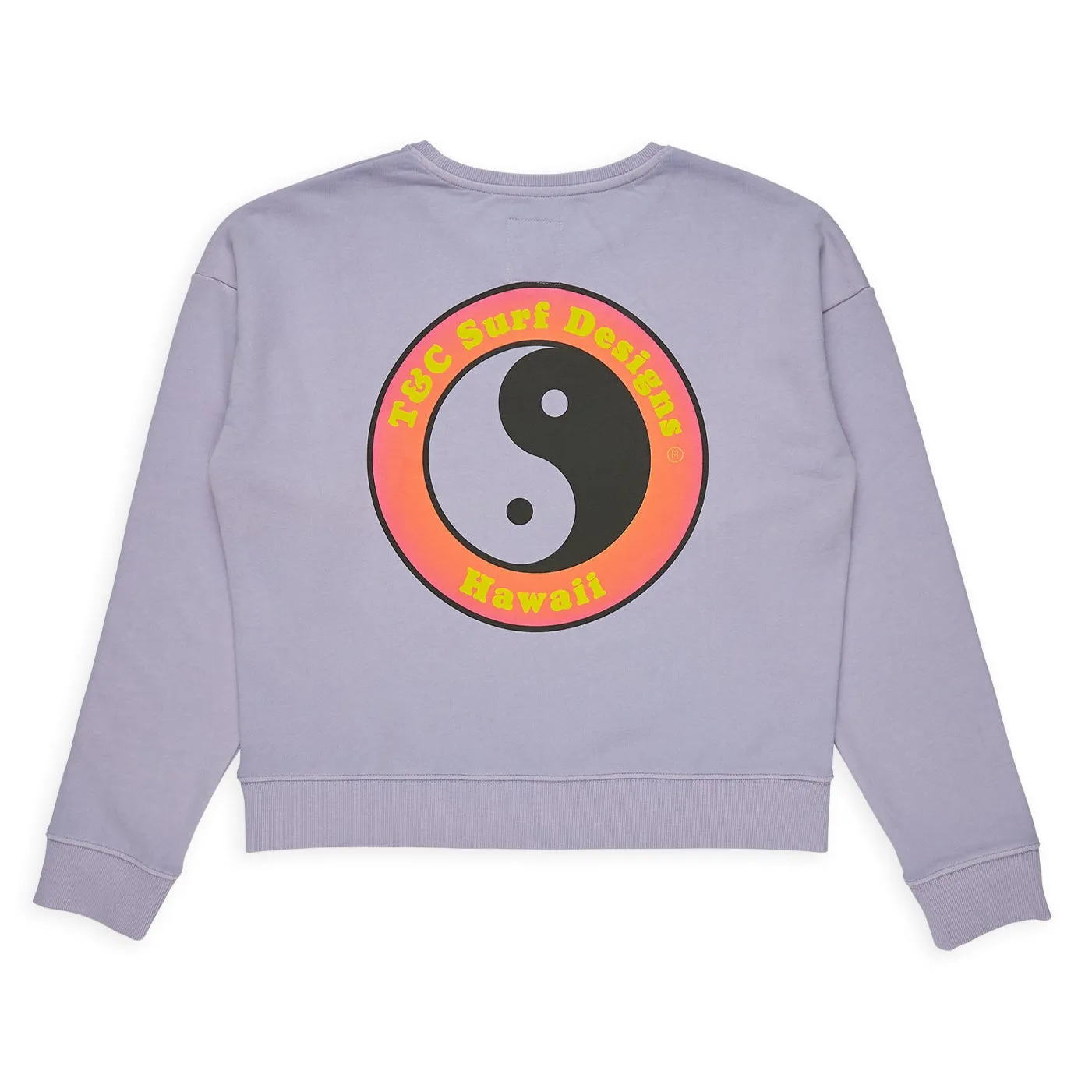 T&C Surf Designs Women YY Crew Sweat- Washed Lavender sock accents Lightweight Design