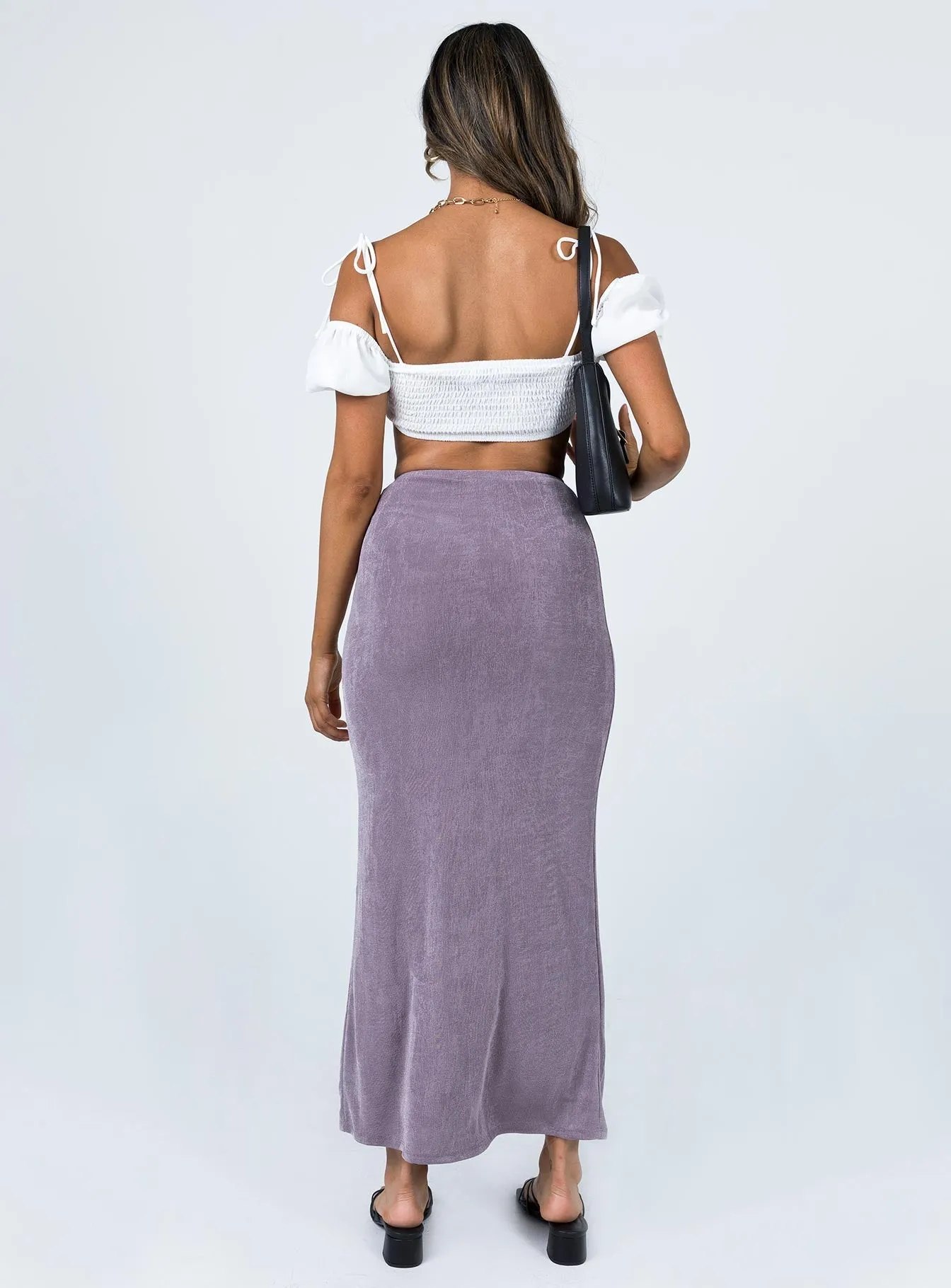 understated look Harriette Maxi Skirt Purple