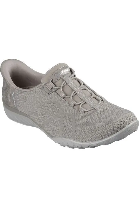 Skechers Ladies 100762 BREATHE EASY KNITTY WAVES in Taupe Comfortable Wear Summer cool