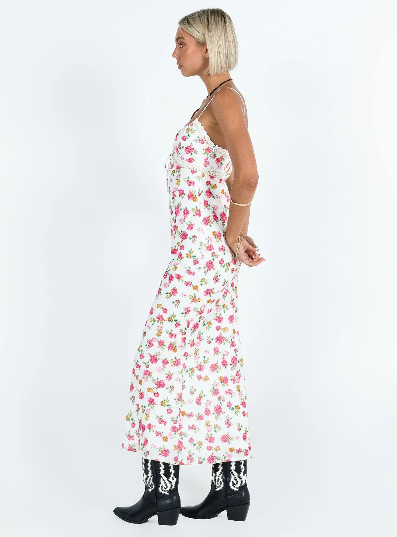 Emily Maxi Dress Multi Floral Dreamy Touch Feminine Structure