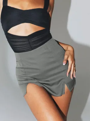 Albon Skort Slate Fresh Texture elastic waistband