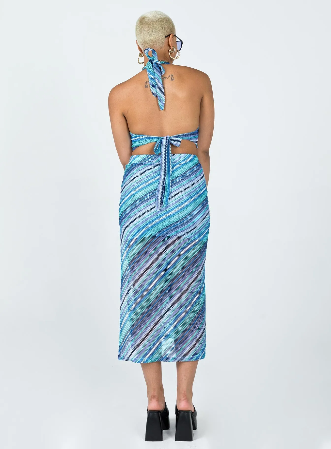 Sorella Maxi Skirt Blue Opaque Lining