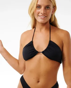 Metallic-Finish Monochromatic-Style Rip Curl Womens Bikini Top Classic Surf Bandeau