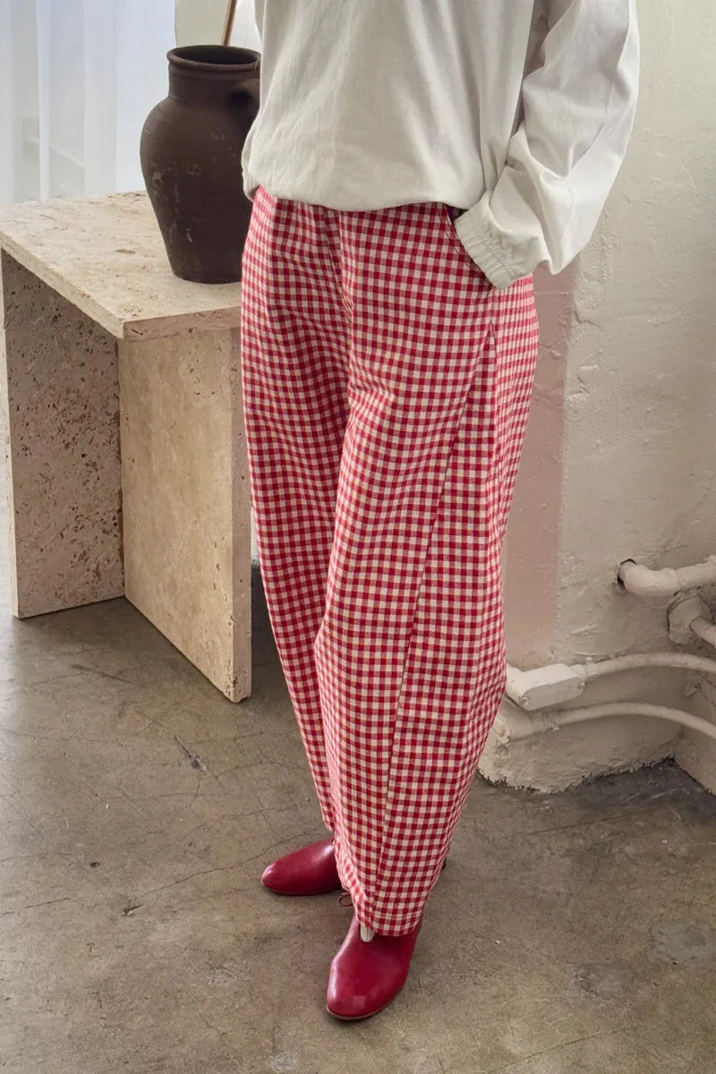 No Frills Fit Daily Comfort Fit Le Bon Shoppe Arc Pants Red Gingham