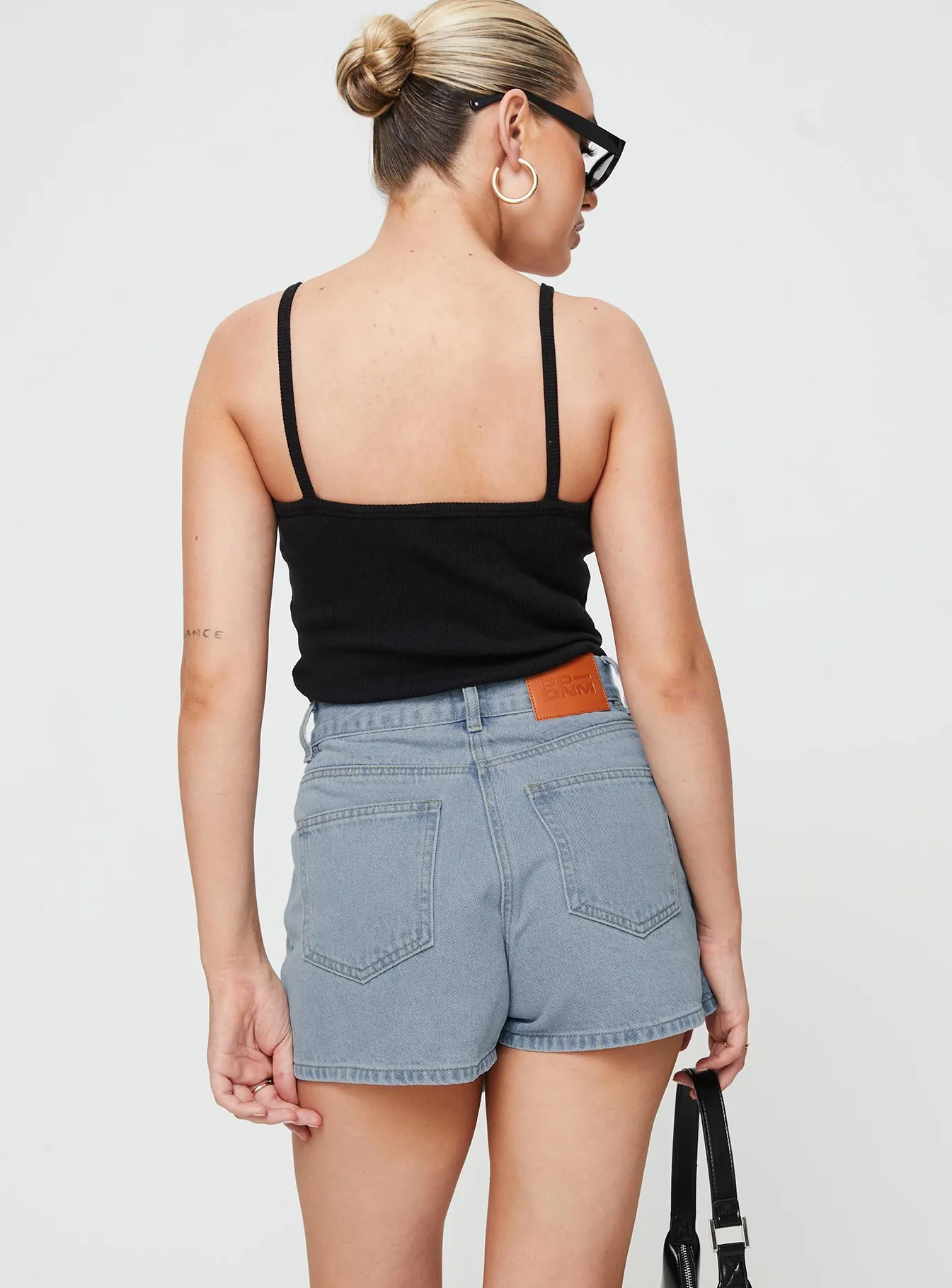 Merthyr Denim Skort Mid Wash Tiered Layers