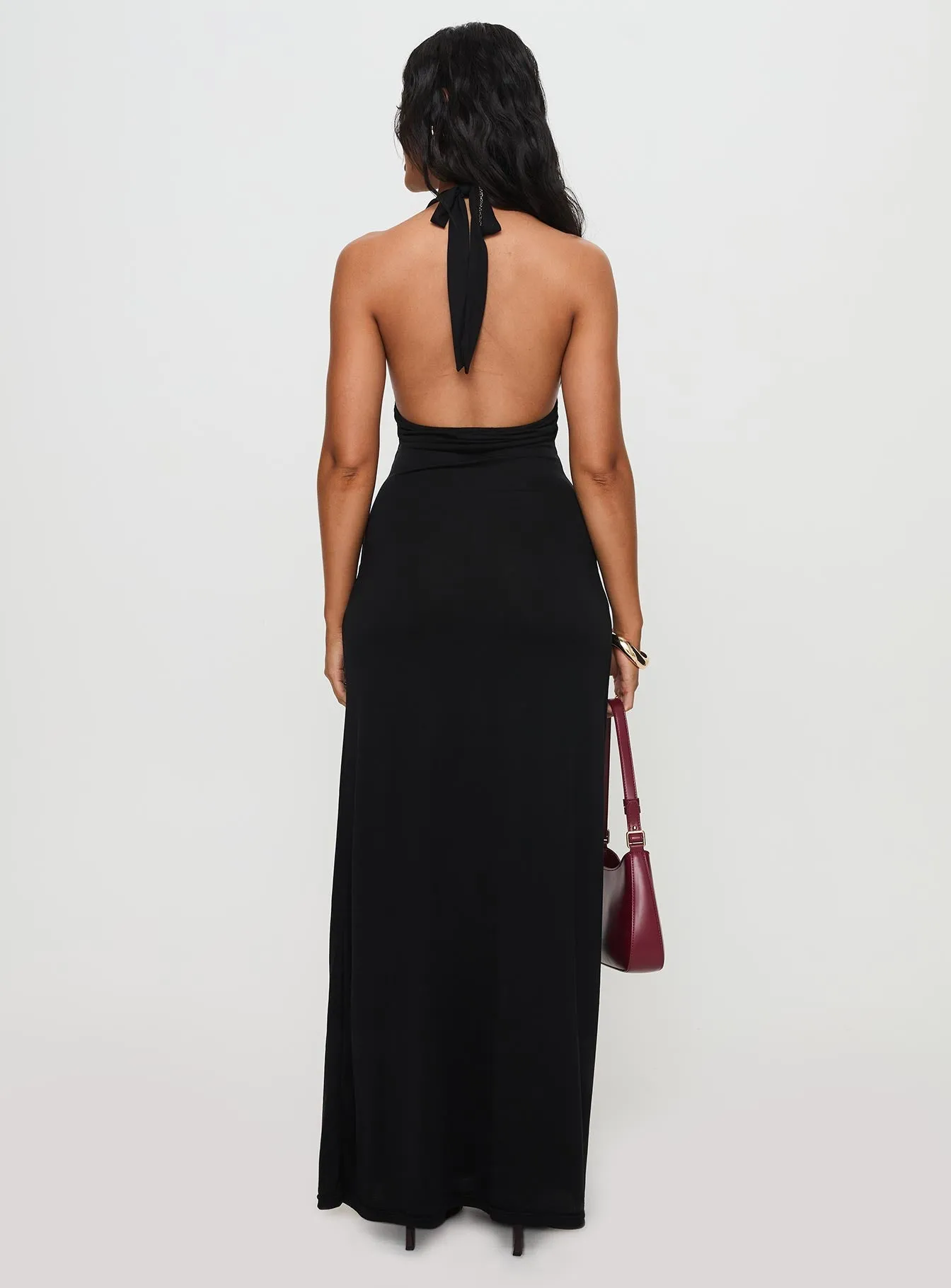 Trendy Layering Social Charm Tinisie Maxi Dress Black