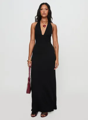 Layered Look Relaxed Waist Fit Tinisie Maxi Dress Black