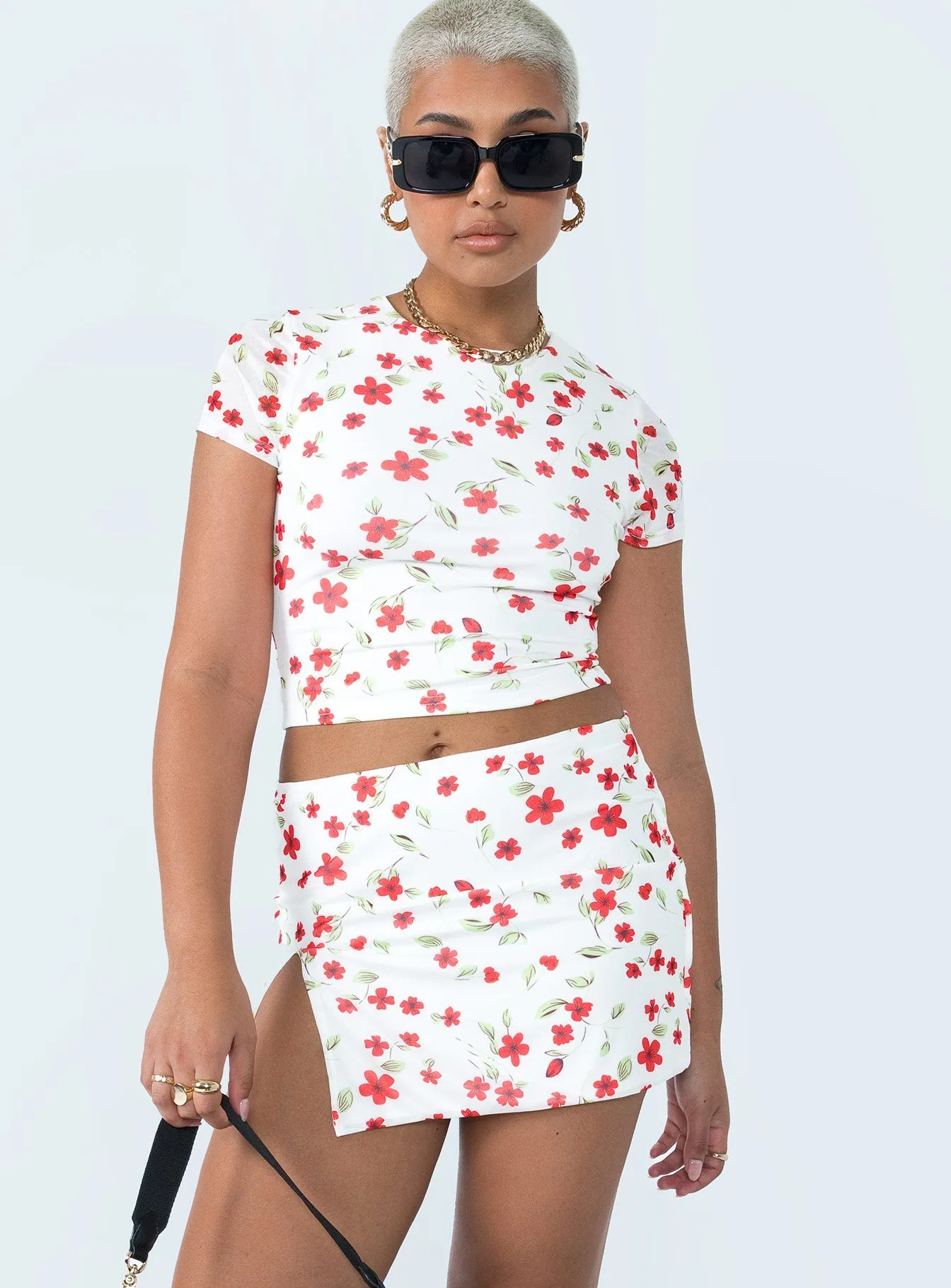 Fashion Mood Bold Move Mini Skirt White Floral