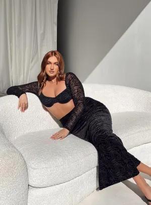 August Midi Skirt Black Airy Comfort Red Carpet Look