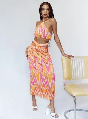 elastic waistband garden party Aurora Set Orange Multi