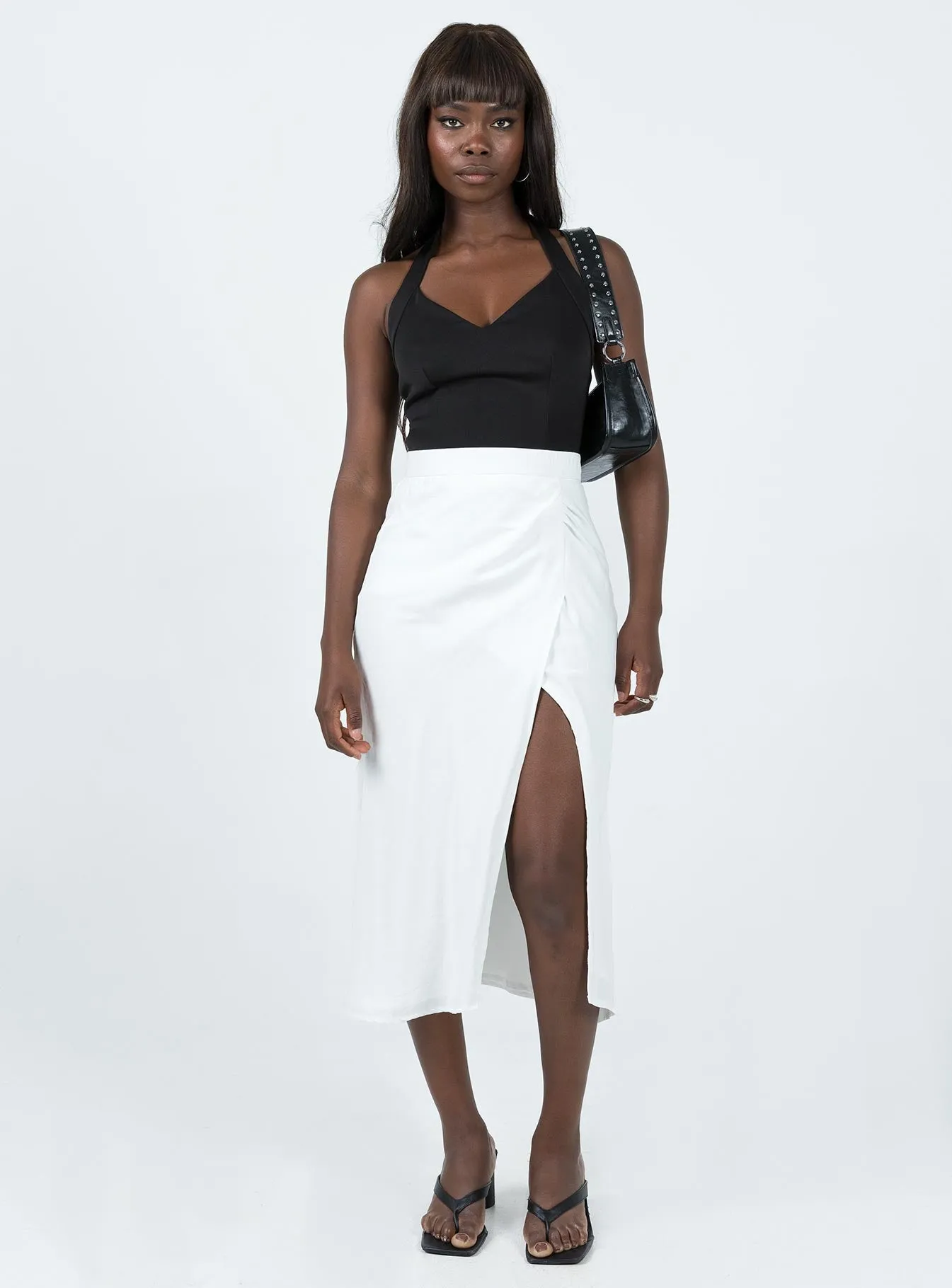 Relaxed Feel Mabel Midi Skirt White White