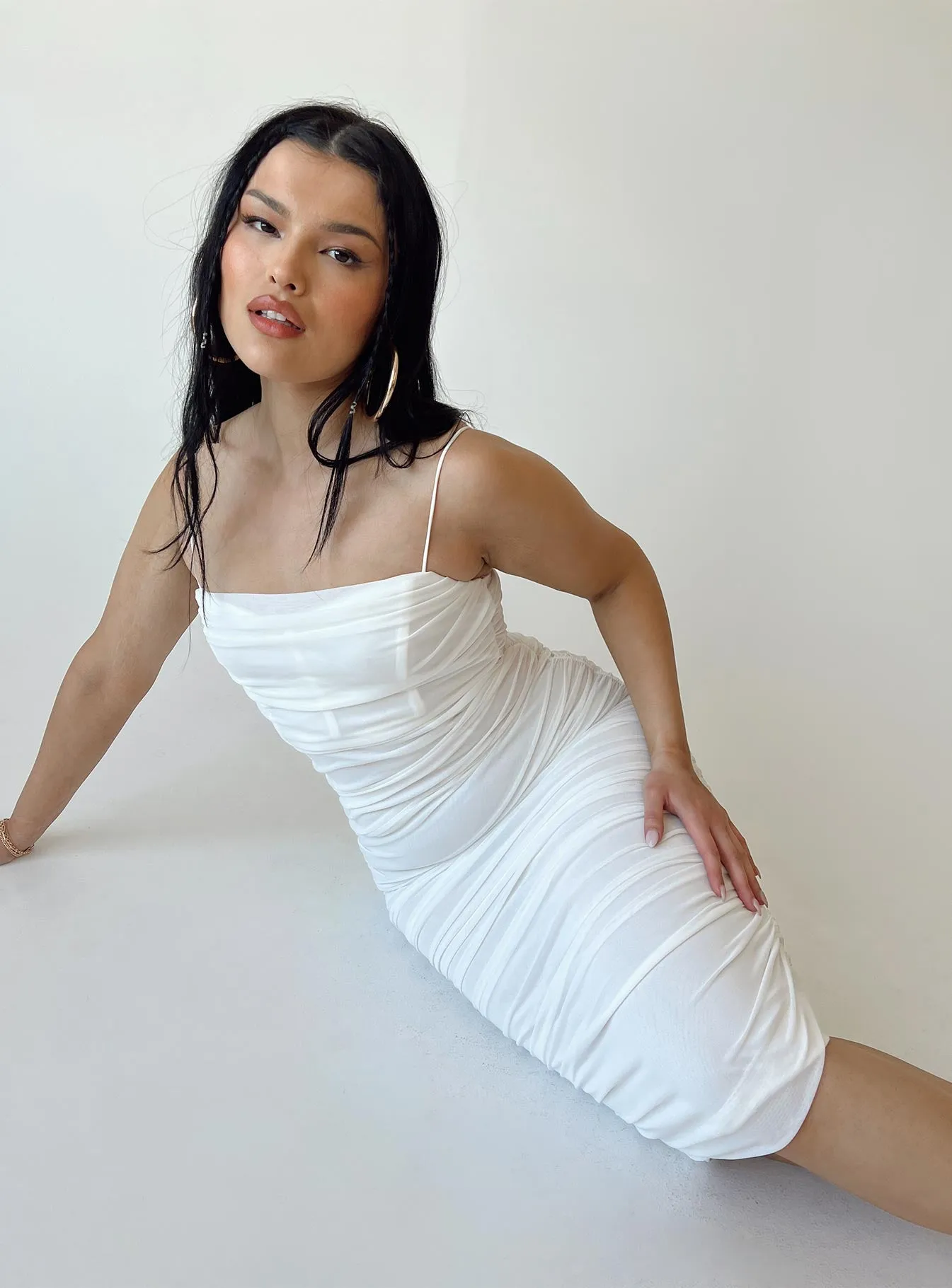 Bold Color Work Friendly Chester Maxi Dress White