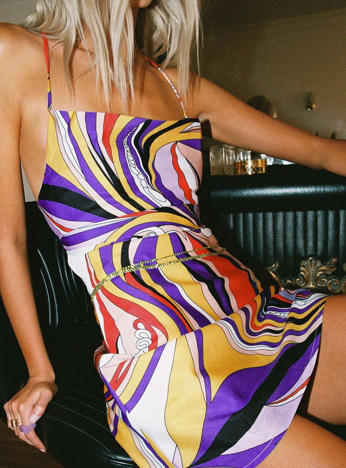 Celena Mini Dress Multi Sleek Touch Dreamy Drape