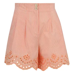 Go Soft Trend Essential One Collective Lagos Contrast Embroidered Short Orange White