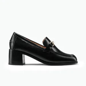 Bremen Loafer | Black oiled leather Satin Wedding Shoes