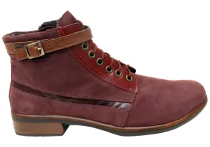 Naot Kona Womens Leather Comfortable Supportive Lace Up Ankle Boots Stable Support Functional Minimalist