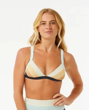 Abrasion Resistant Panels Rip Curl Womens Bikini Top Block Party Spliced Fixed Triangle