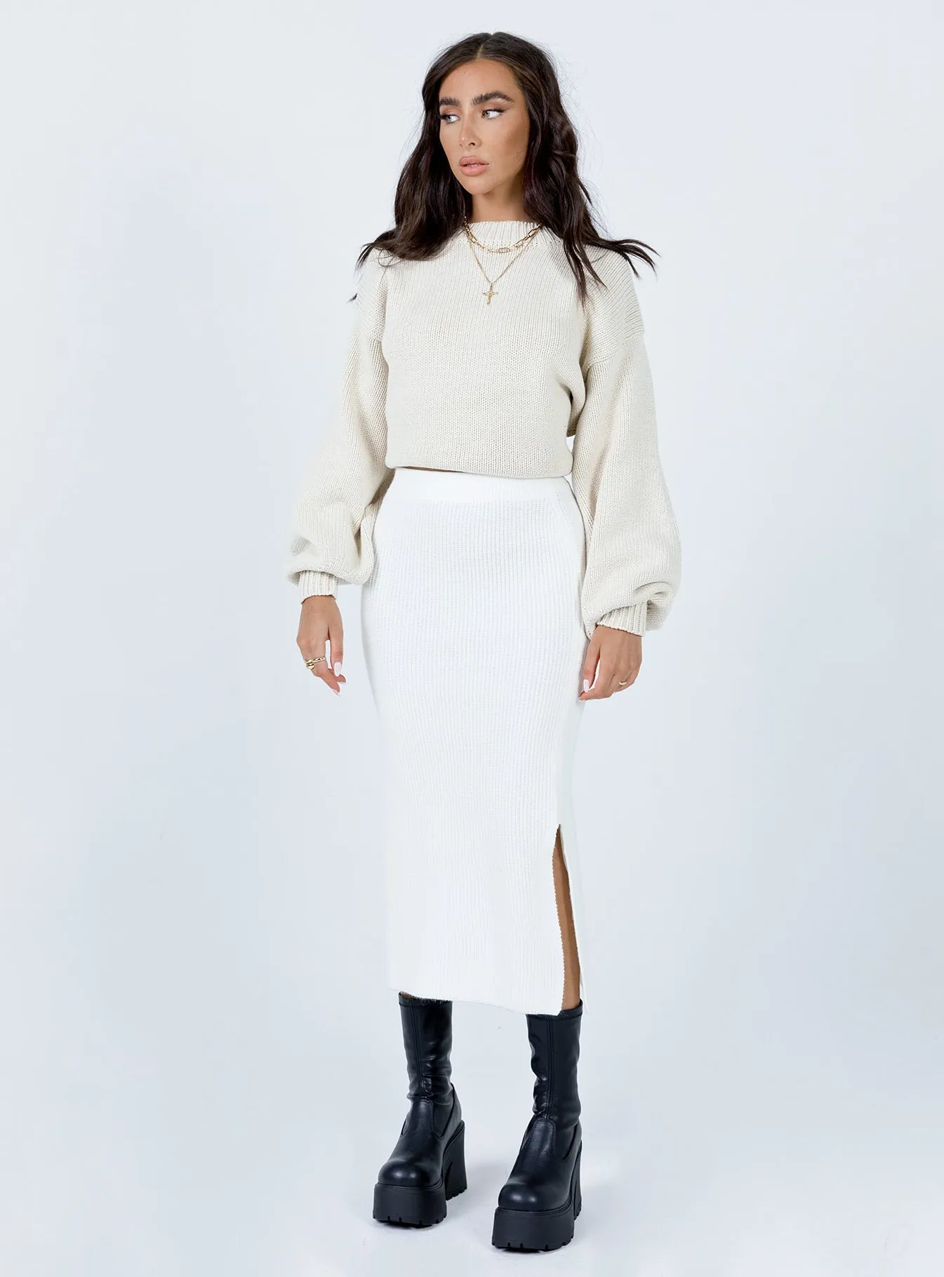Soft Palette Zanna Midi Skirt White