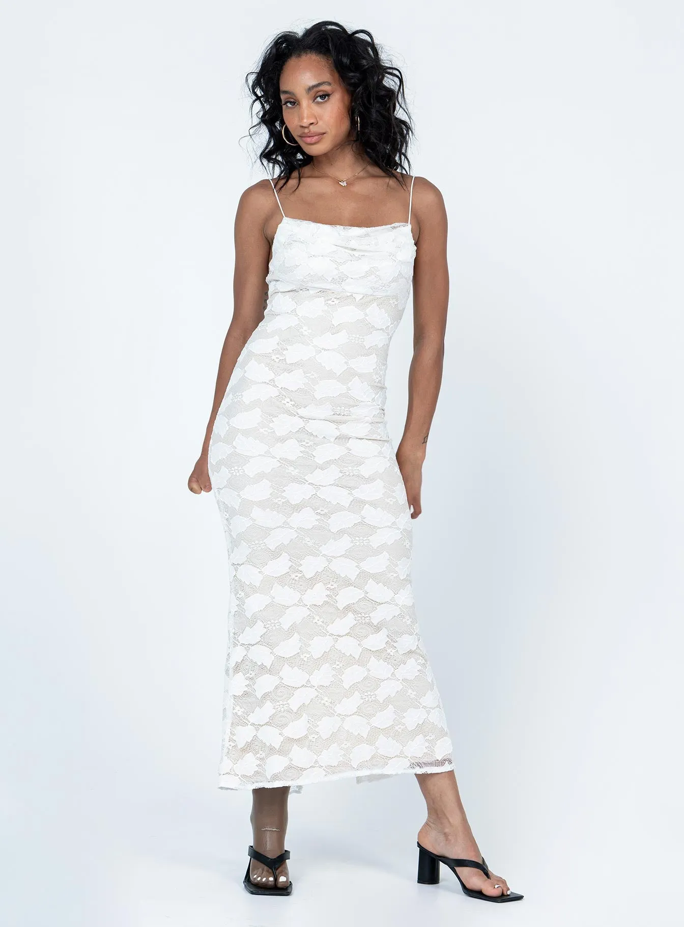 Easy Movement Work Appropriate Azra Maxi Dress White