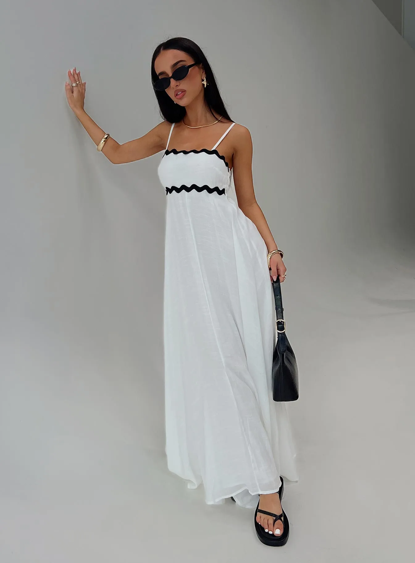Textured Flow Croxetti Maxi Dress White