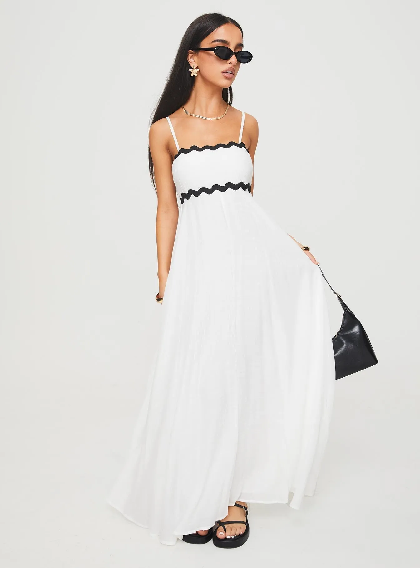Texture Blend Croxetti Maxi Dress White