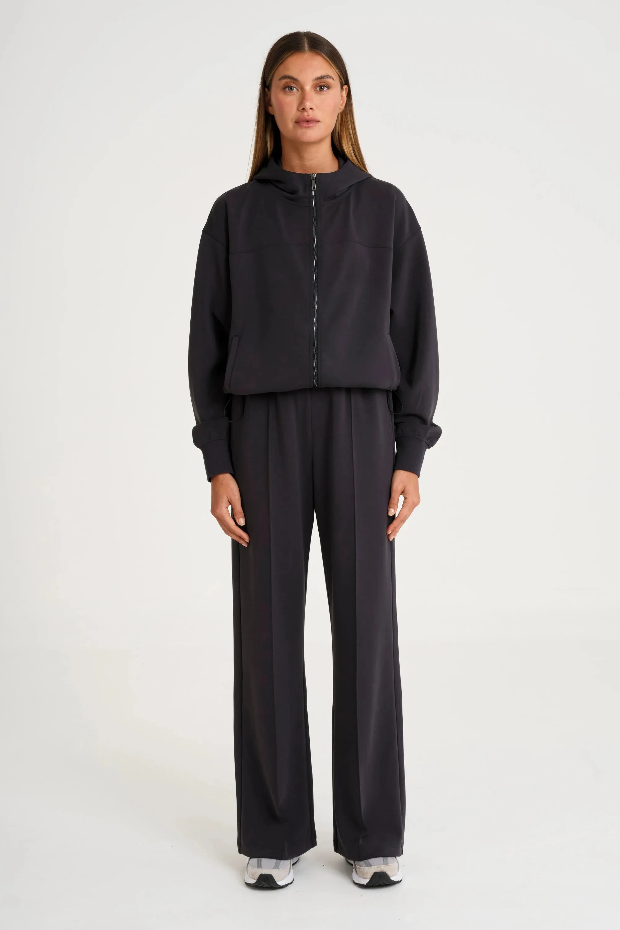 Soft Luxury Wide Leg Track Pant Quick Adjust Fit