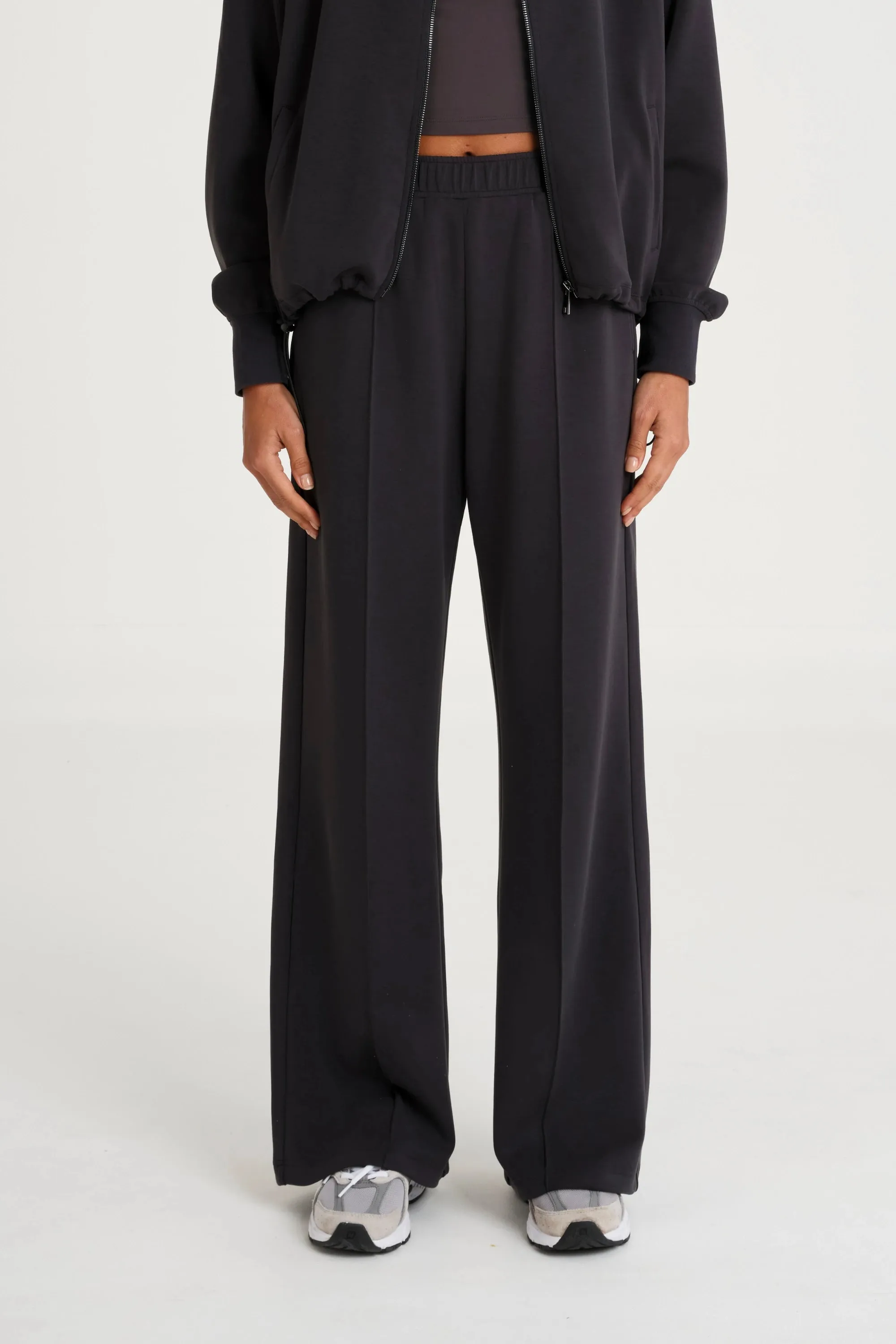 Soft Luxury Wide Leg Track Pant Bootcut shape WrinkleResistantMaterial