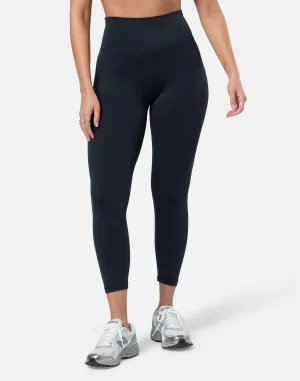 Soft-Motion 7/8 Legging in Black Sheer Glow