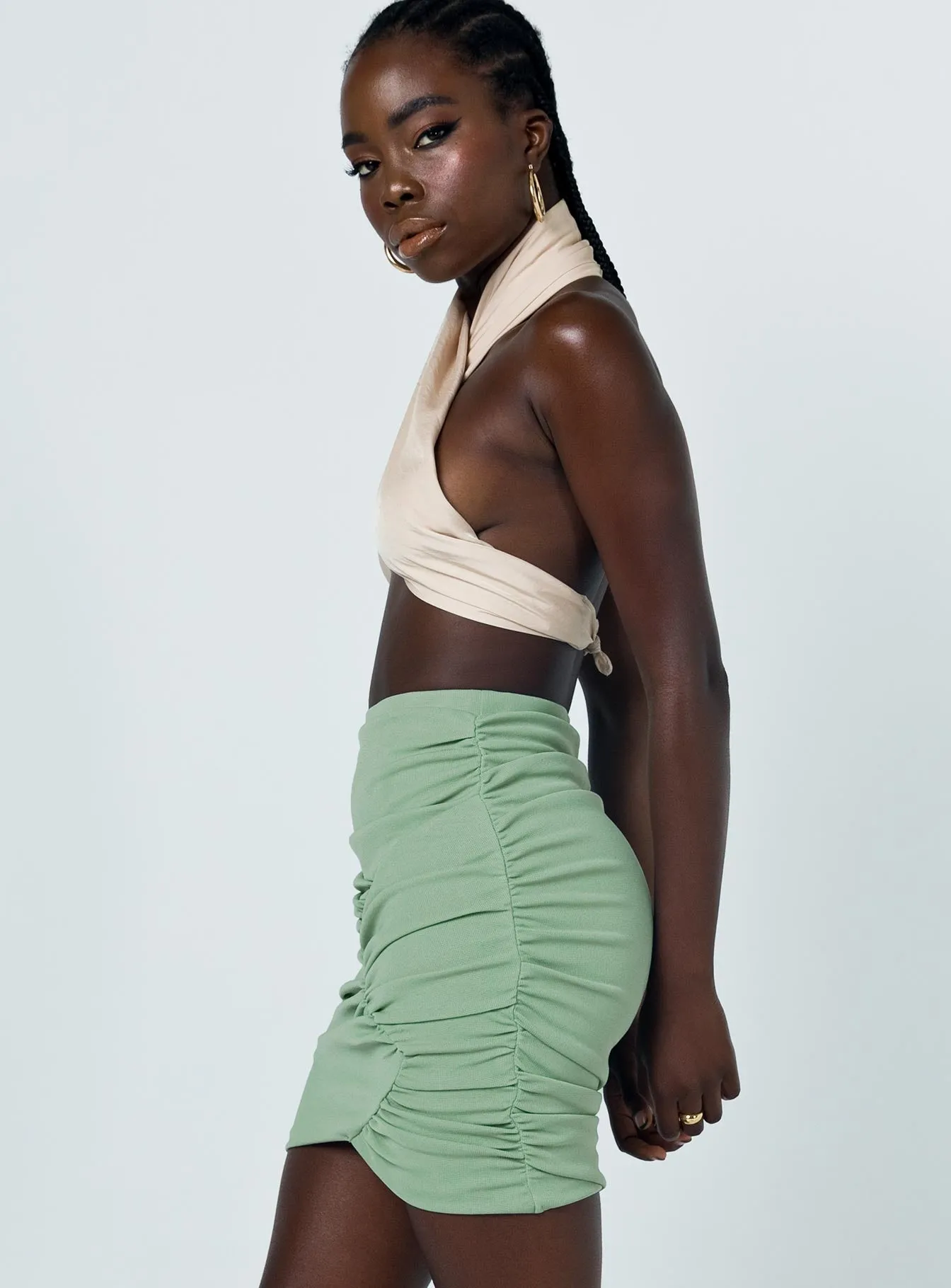 Refined Finish Sweet Melody Mini Skirt Green